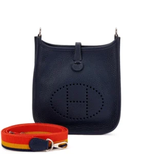 1:1 Hermès Replica – Bleu Nuit Clémence Mini Evelyne 16