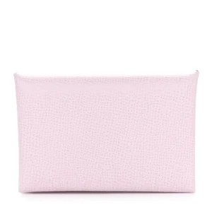 1:1 Hermès Replica - Calvi Duo Card Case Mauve Pale