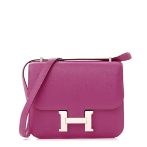 1:1 Hermès Replica Constance Chevre Mysore Magnolia Bag