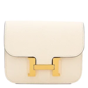 1:1 Hermès Replica - Constance Slim Wallet Nata Epsom Gold