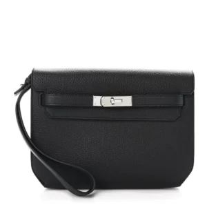 1:1 Hermès Replica - Kelly 25 Depeches Togo Black Bamboo