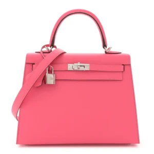 1:1 Hermès Replica - Kelly 25 Sellier Epsom Rose Azalee