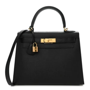 1:1 Hermès Replica - Kelly 28 Sellier Epsom Black | TopTierHermes