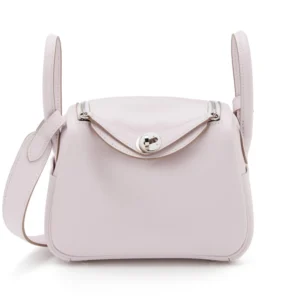 1:1 Hermès Replica – Mauve Pâle and Gold Swift Mini Lindy 20