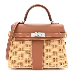 1:1 Hermès Replica – Mini Kelly 20 Wicker Swift Naturel