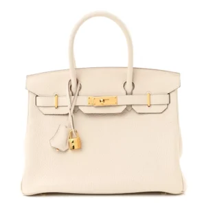1:1 Hermès Replica - Taurillon Clemence Birkin 30 Craie