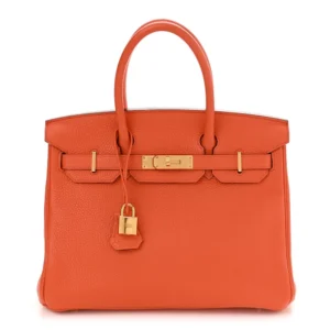 Artisan-Grade Hermès Dupes - Taurillon Clemence Birkin 30 Feu