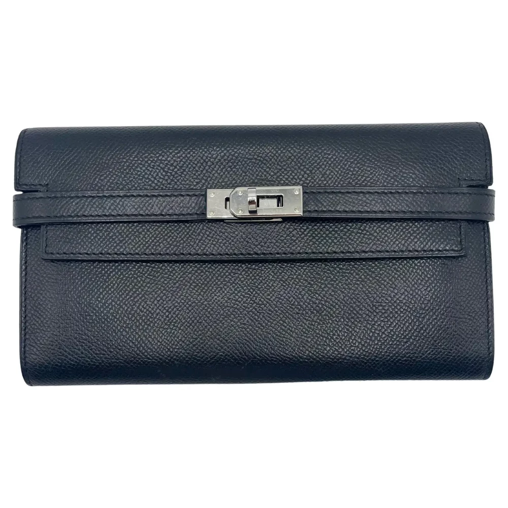 Best Replica Hermès – Black Kelly Wallet Epsom Leather - Premium Alternative