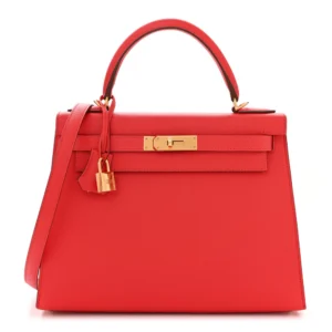 Best Replica Hermès - Kelly 28 Sellier Epsom Rouge Tomate
