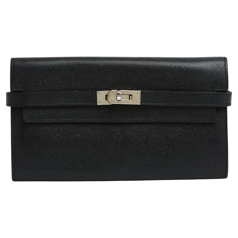 Best Replica Hermès – Kelly Black Epsom Leather Wallet Clutch - Designer Inspired Luxury Bag