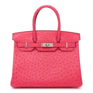 Best Replica Hermès - Ostrich Birkin 30 Rose Tyrien Bag