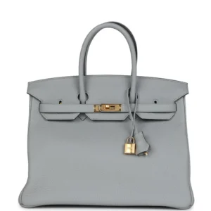 Hermès Birkin 35 Bleu Glacier Togo - Premium Replica