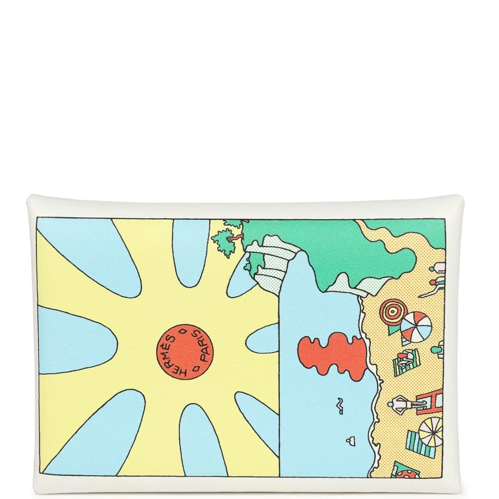 Hermès Calvi Duo Card Holder White Multicolor – Premium Replica - Premium Alternative Bag