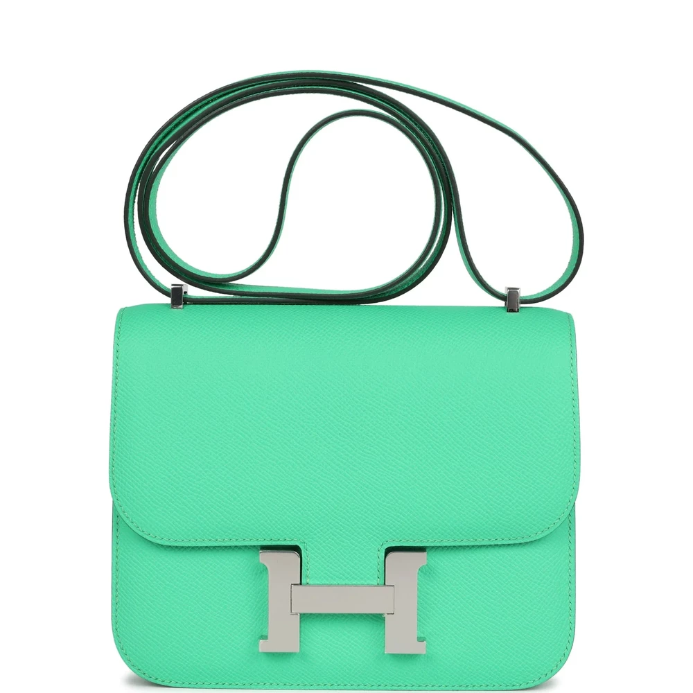 Hermès Constance 18 Vert Comics Epsom Palladium – 1:1 Replica - Designer Inspired Luxury Bag