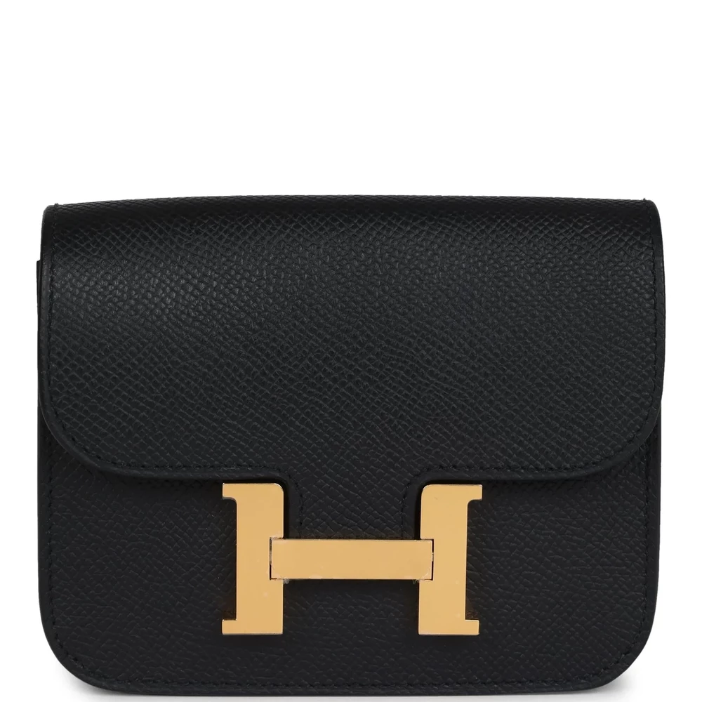 Hermès Constance Slim Wallet Black Epsom – Mirror Quality Replicas - Premium Alternative