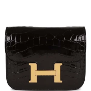 Hermès Constance Slim Wallet To Go Black Alligator - Premium Replica