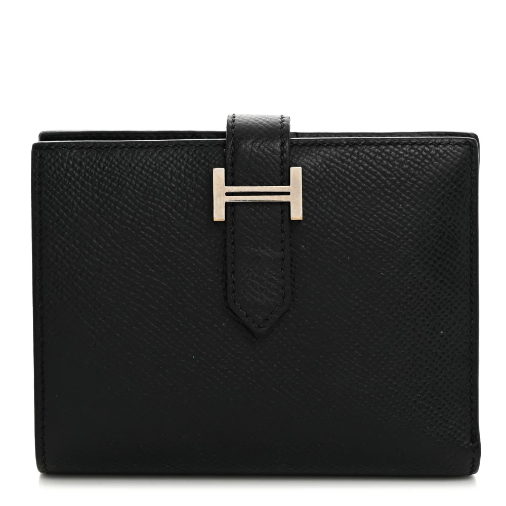 Hermès Epsom Bearn Compact Wallet Black – Mirror Quality Replicas - Premium Alternative