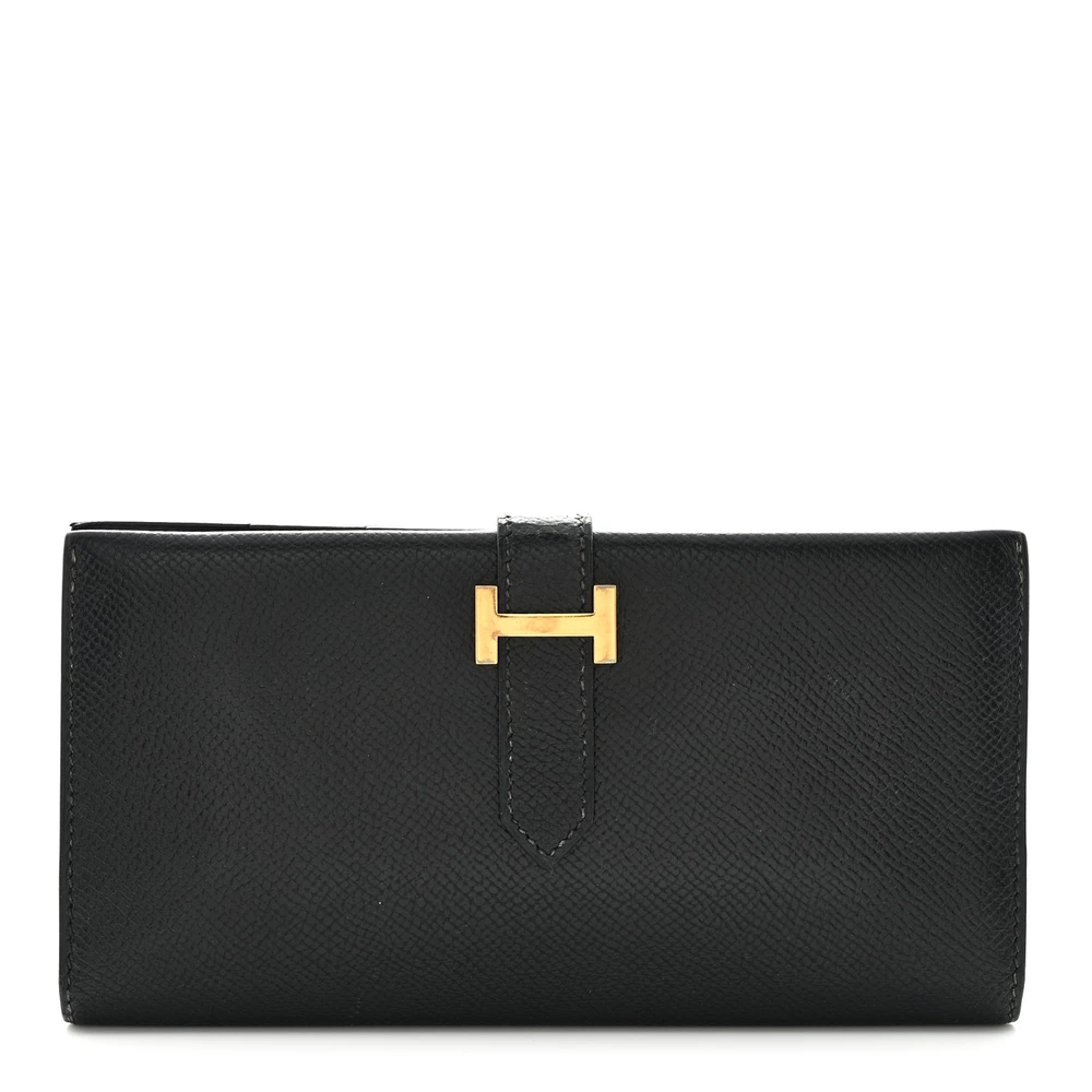 Hermès Epsom Bearn Gusset Wallet Black – High-End Inspired - Premium Alternative Bag