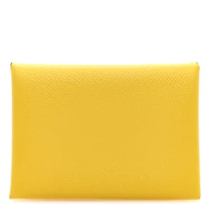 Hermès Epsom Calvi Duo Card Case Jaune de Naples - 1:1 Replica