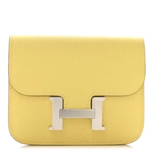 Hermès Epsom Constance Slim Wallet Jaune Poussin - 1:1 Replica