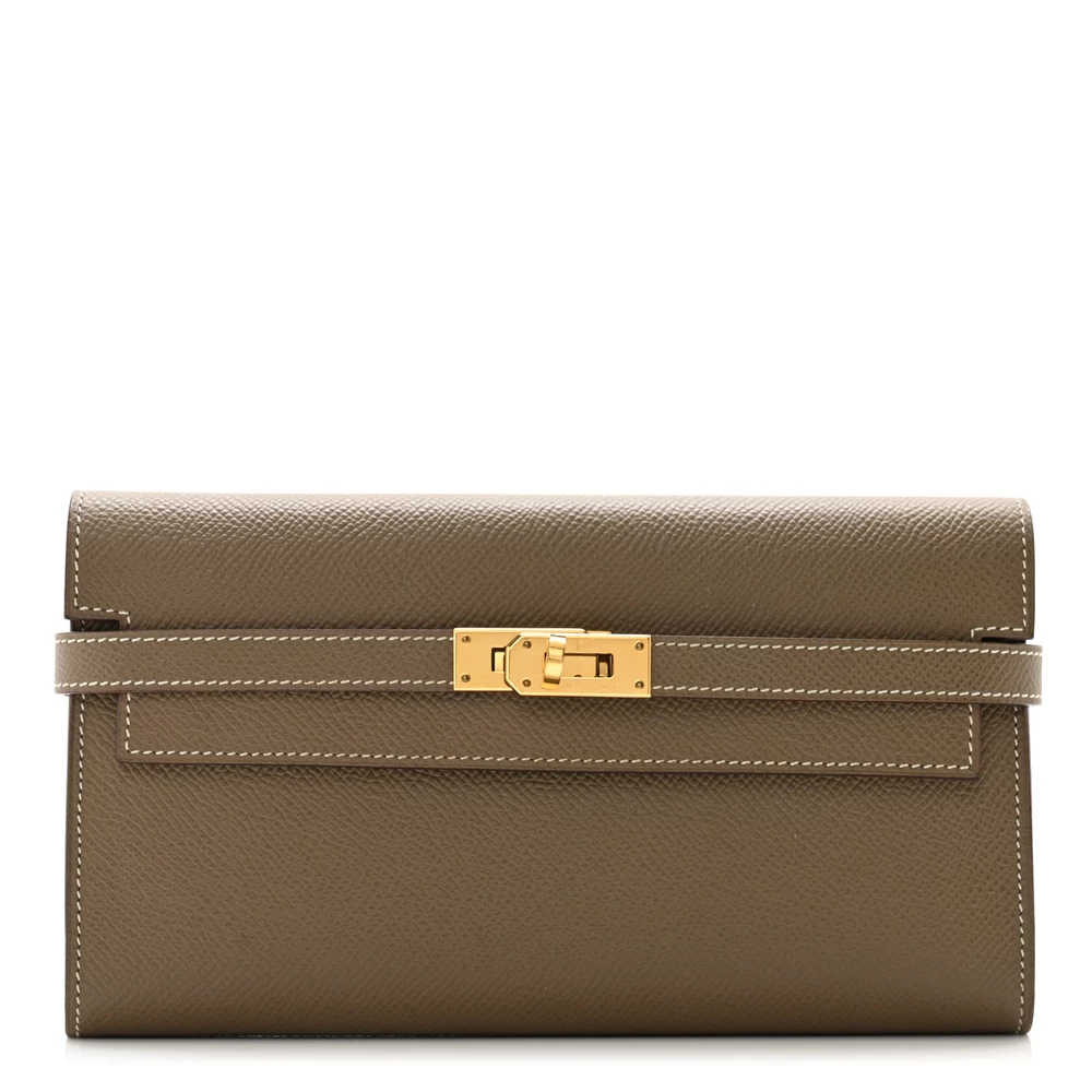 Hermès Epsom Kelly Longue Wallet Etoupe – High-End Inspired - Designer Inspired Luxury Bag