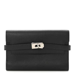 Hermès Epsom Medium Kelly Wallet Black - Premium Replica