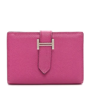 Hermès Epsom Mini Bearn Wallet Rose Pourpre - Mirror Quality Replicas