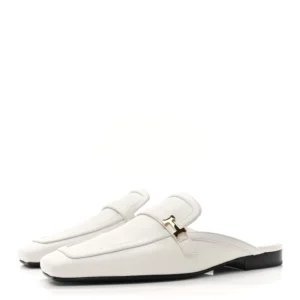 Hermès Groupie Mules White - Premium Replica | Top Tier Hermes