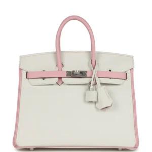 Hermès HSS Birkin 25 Rose Sakura White Clemence - Premium Replica