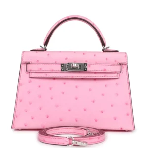 Hermès Kelly 20 Bubblegum Ostrich - High-End Inspired