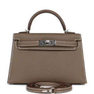 Hermès Kelly 20 Etoupe Epsom Palladium - High-End Inspired