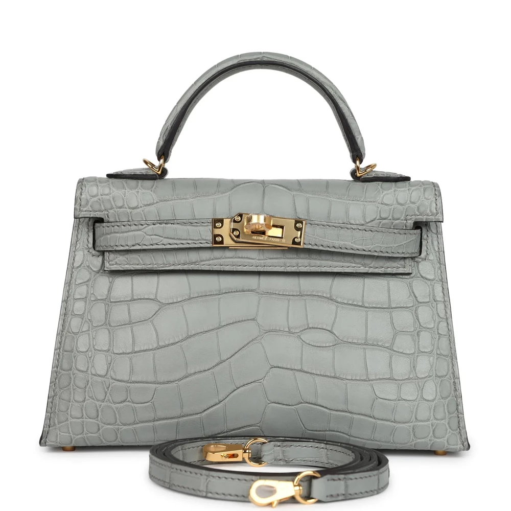 Hermès Kelly 20 Tri-color Gris Platine Mauve – Artisan-Grade Dupes - Premium Alternative