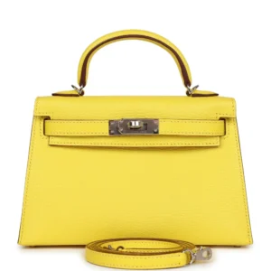Hermès Kelly 20 Jaune Citron Chèvre Palladium - High-End Inspired