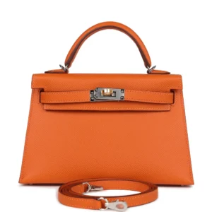 Hermès Kelly 20 Orange Epsom Electrum - Mirror Quality Replicas