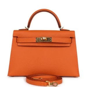 Hermès Kelly 20 Orange Epsom Gold - Premium Replica