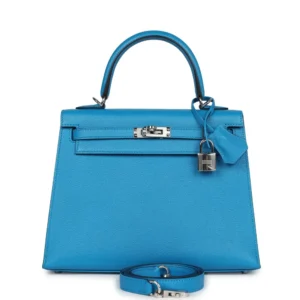 Hermès Kelly 25 Bleu Zanzibar Chevre - Premium Replica