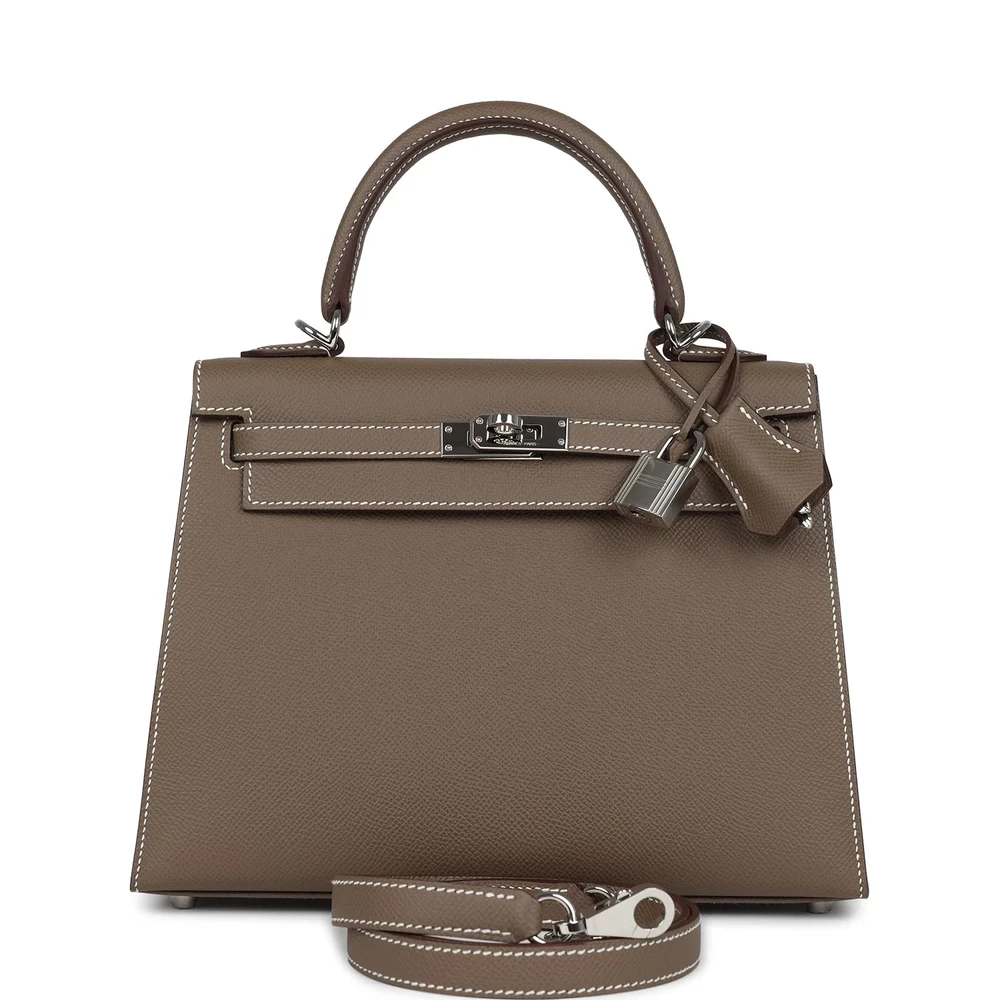 Hermès Kelly 25 Etoupe Epsom Palladium – Premium Replica - Premium Alternative