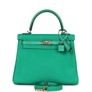 Hermès Kelly 25 Menthe Togo Lizard Touch - High-End Inspired