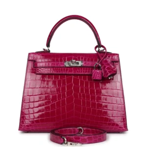 Hermès Kelly 25 Rose Pourpre Niloticus Crocodile - 1:1 Replica