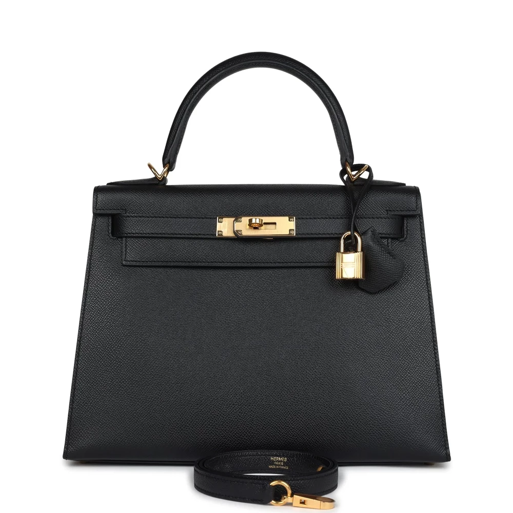 Hermès Kelly 28 Black Togo Gold – Premium Replica - Premium Alternative Bag
