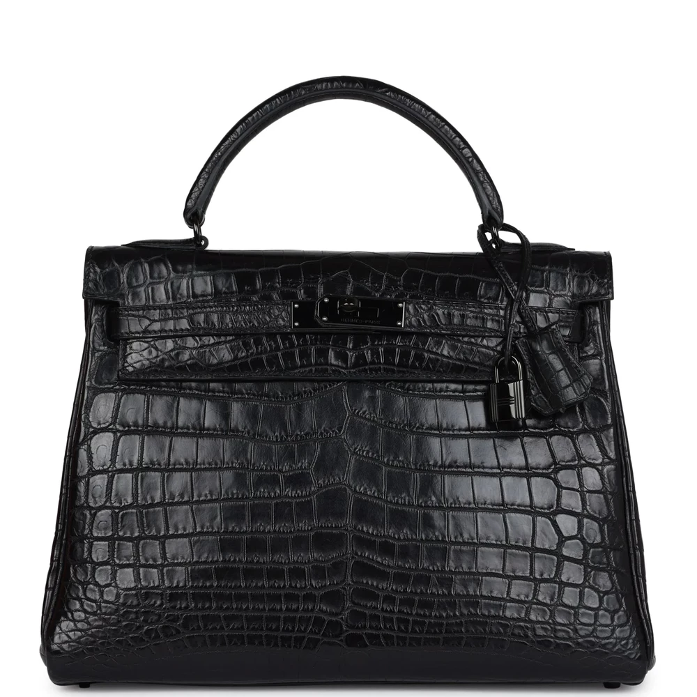 Hermès Kelly 32 Black Matte Crocodile Black – Best Replica - Premium Alternative Bag