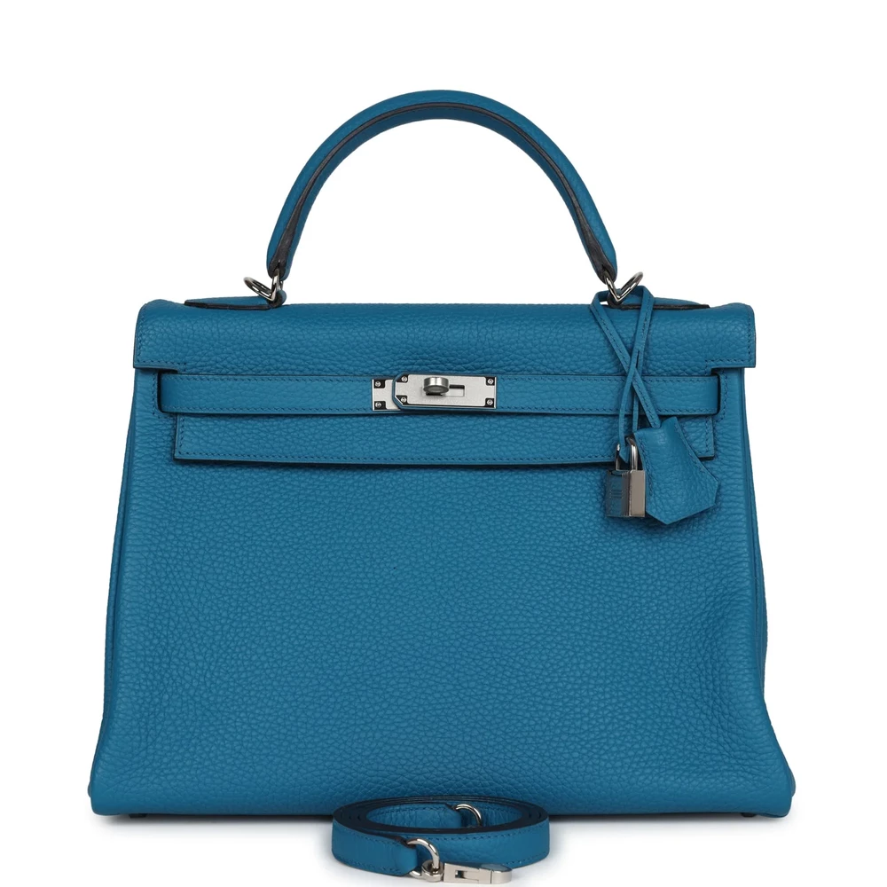 Hermès Kelly 32 Cobalt Clemence – Artisan-Grade Dupes - Premium Alternative