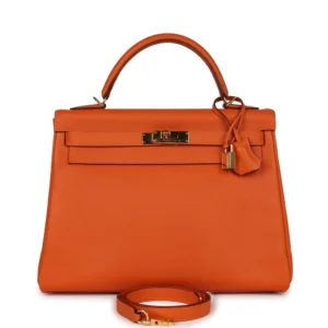 Hermès Kelly 32 Orange H Epsom Gold - Mirror Quality Replicas