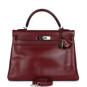 Hermès Kelly 32 Rouge H Box Palladium - Best Replica