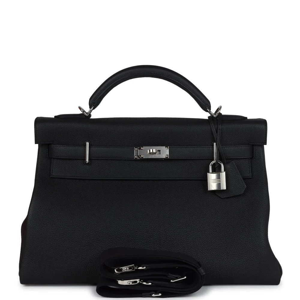 Hermès Kelly 42 Maxi Black Togo Palladium – High-End Inspired - Designer Inspired Luxury Bag