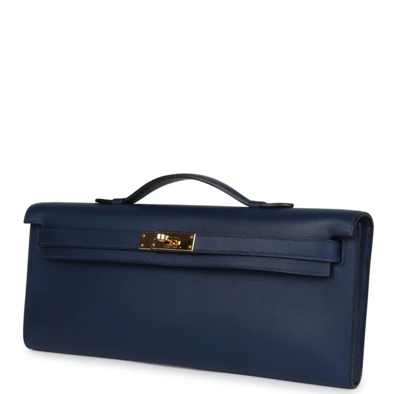 Hermès Kelly Cut Bleu Navy Swift - 1:1 Replica - Image 6