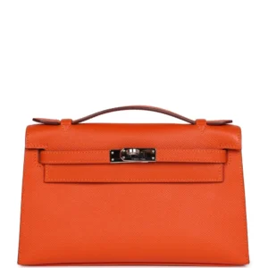 Hermès Kelly Pochette Feu Epsom Palladium - High-End Inspired