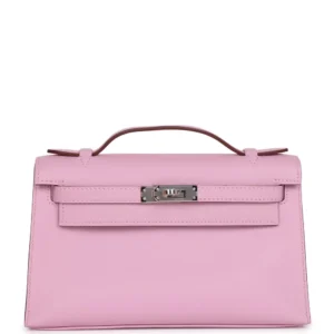 Hermès Kelly Pochette Mauve Sylvestre Swift - Best Replica