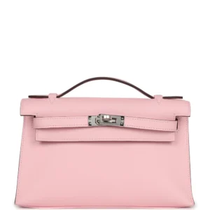 Hermès Kelly Pochette Rose Sakura Swift - Premium Replica