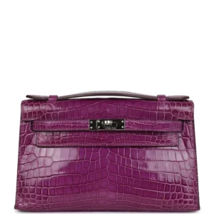 Hermès Kelly Pochette Violet Crocodile - Mirror Quality Replicas